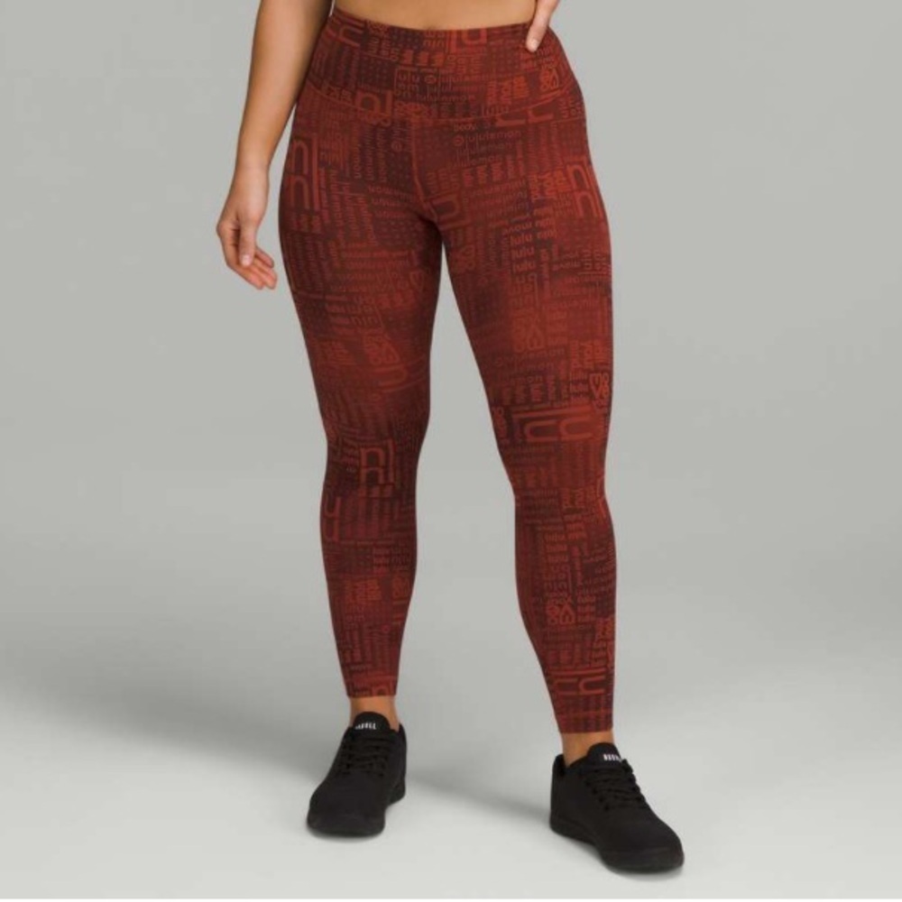 Lululemon Wunder Under Crop (Hi-Rise) *Full-On Luon 21" in red
